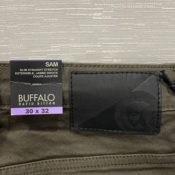Buffalo David Bitton SAM Jeans Mens 30 x 32 Brown Denim Slim Fit Straight - Picture 5 of 12